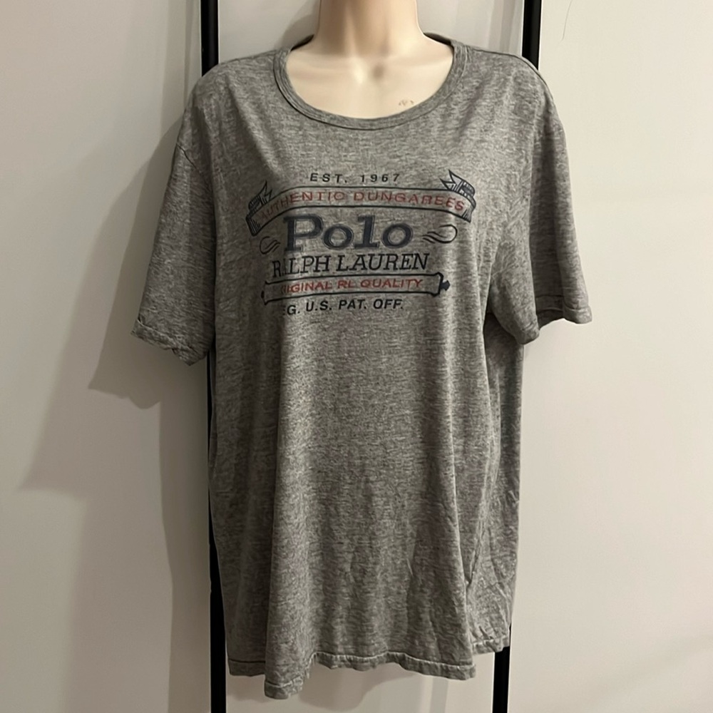 Polo Ralph Lauren Custom Slim Fit Cotton T-shirt Graphic Gray Men Size XL